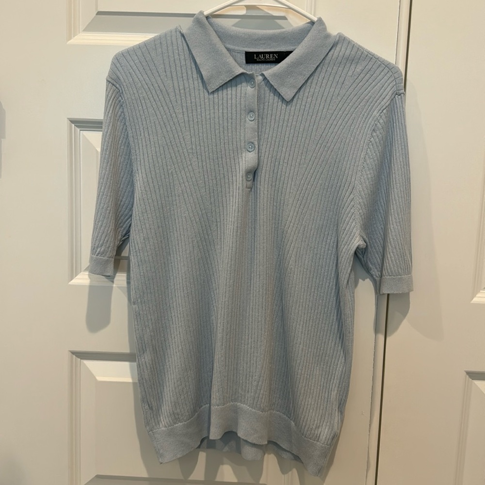 Ralph Lauren Black Label Short Sleeve Sweater Top Size XL